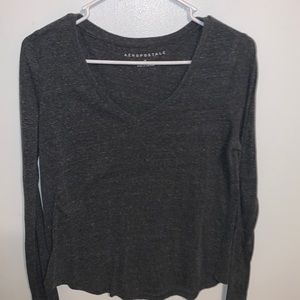 Aeropostale Size S Long Sleeves Gray Shirt